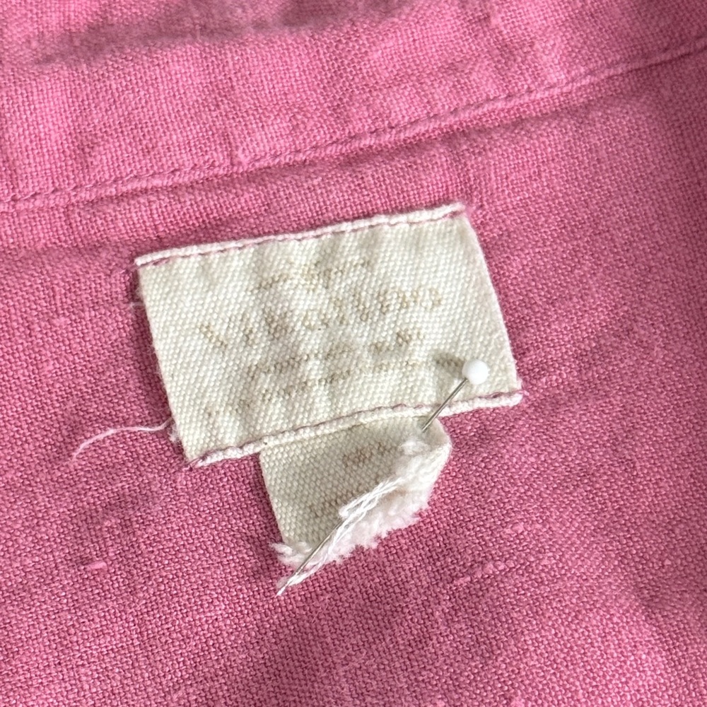 Vikolino MEDIUM LARGE Pink 100% Linen Short Sleeve Shirt Dress - Picture 6 of 8